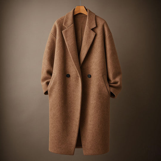 Clemence Oversized Lapel Wool Overcoat for Women