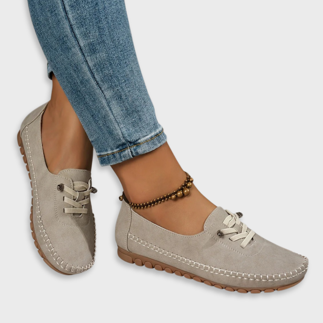 Classic Leather Loafers — women's loafers in gray