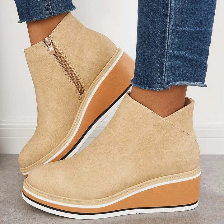 Thomasine | Platform Wedge Ankle Boots for Women - detail view