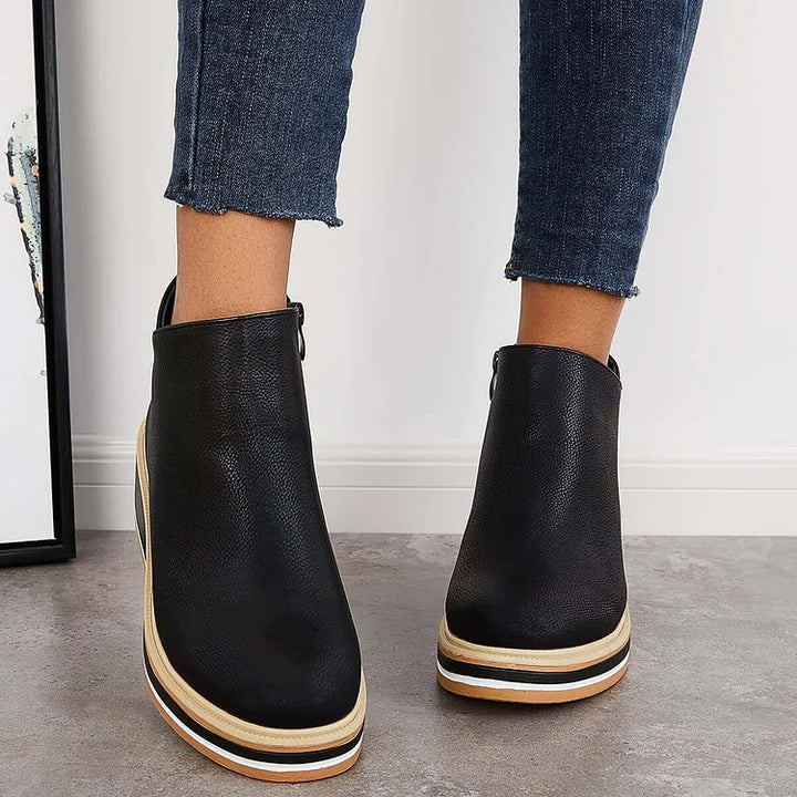 Thomasine | Platform Wedge Ankle Boots for Women - detail view