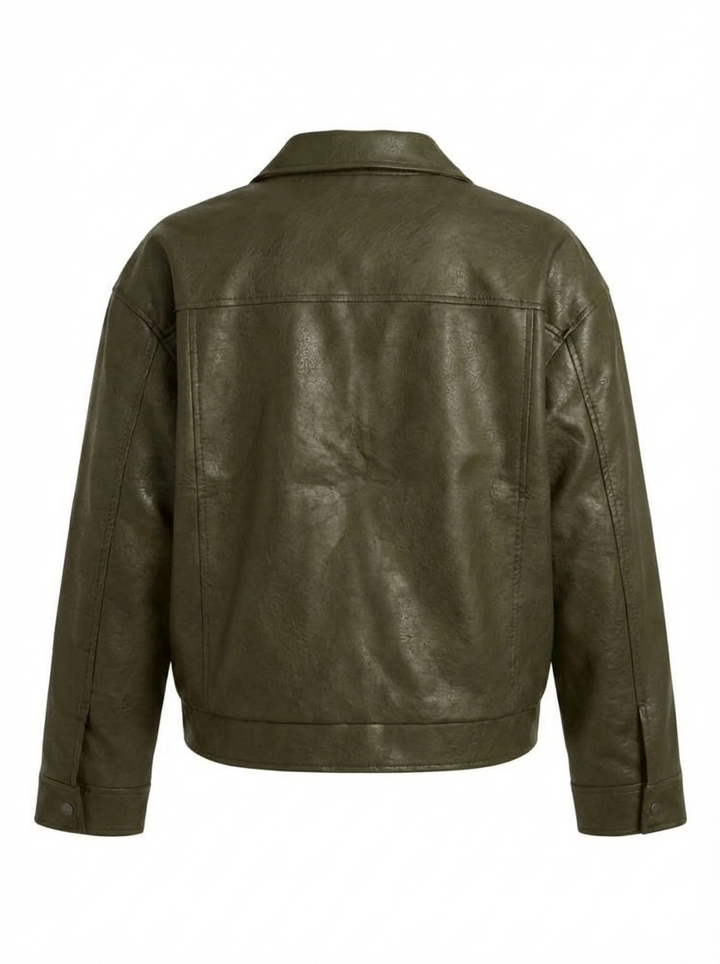 Relaxed Oversized Faux Leather Jacket for women - view 21