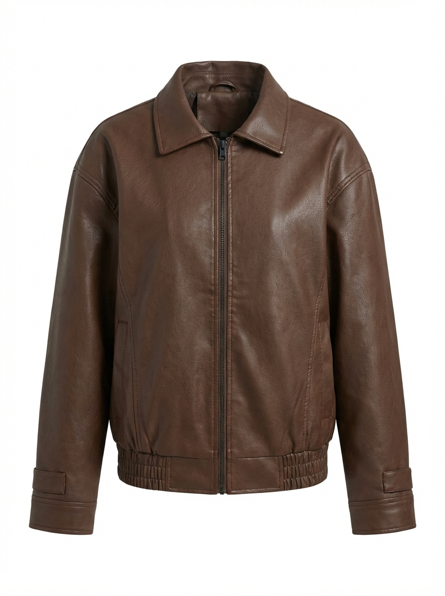 Relaxed Oversized Faux Leather Jacket for women - view 6