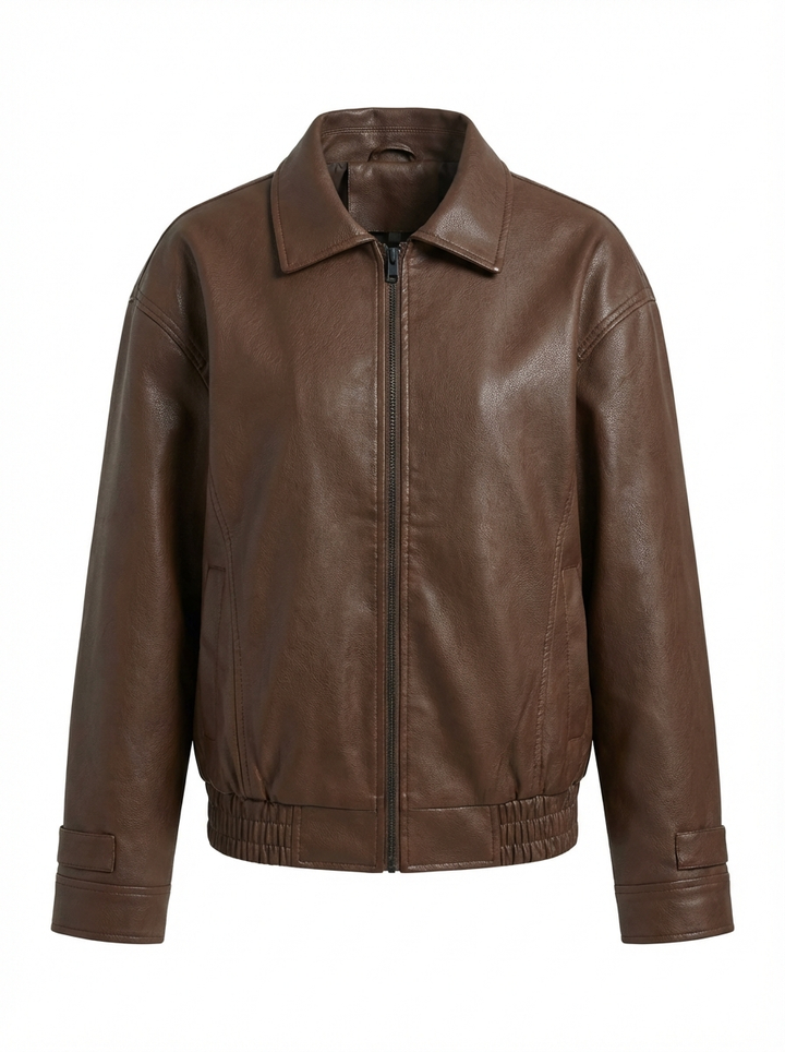 Relaxed Oversized Faux Leather Jacket for women - view 6