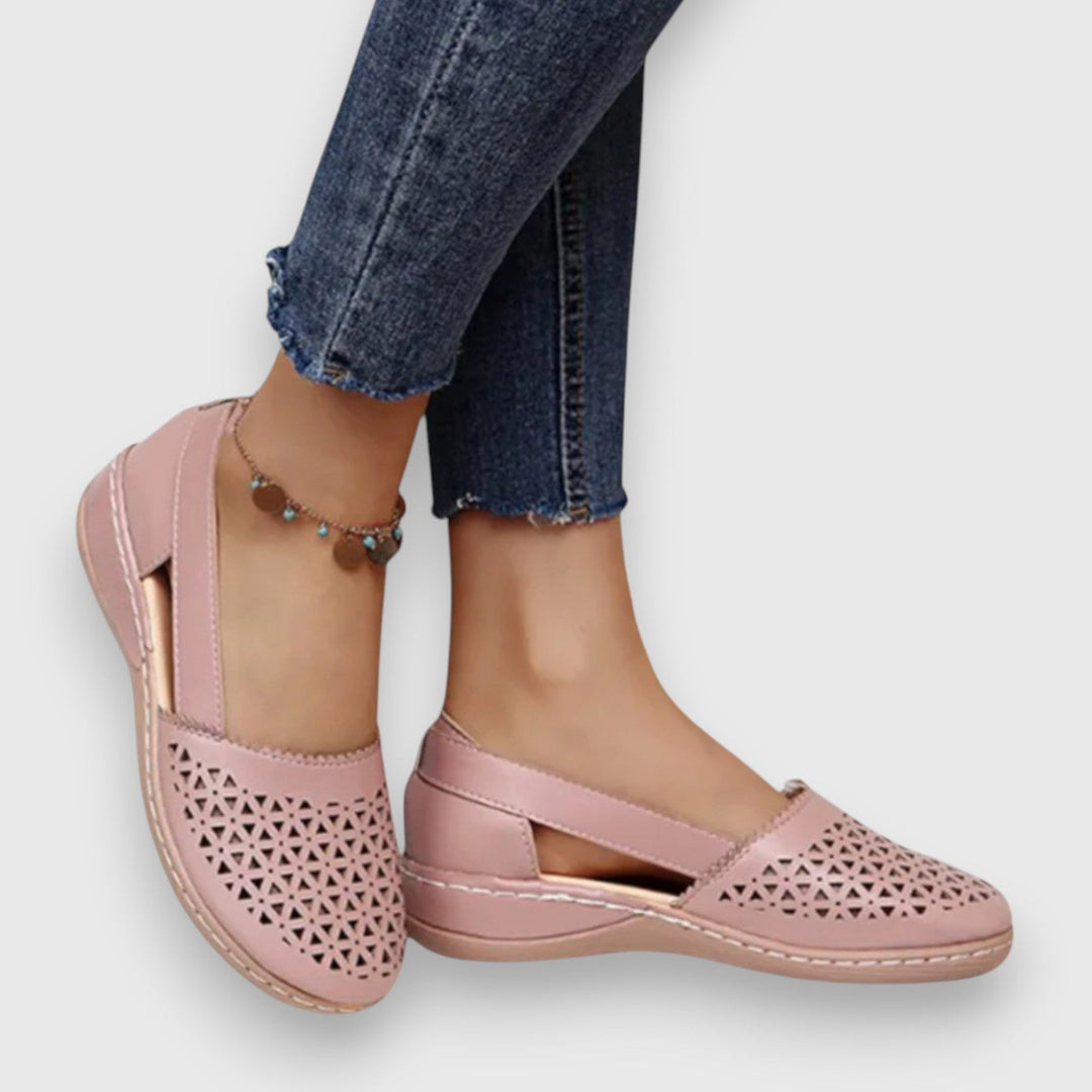 Cushioned Suede Loafers — women's loafers in baby pink