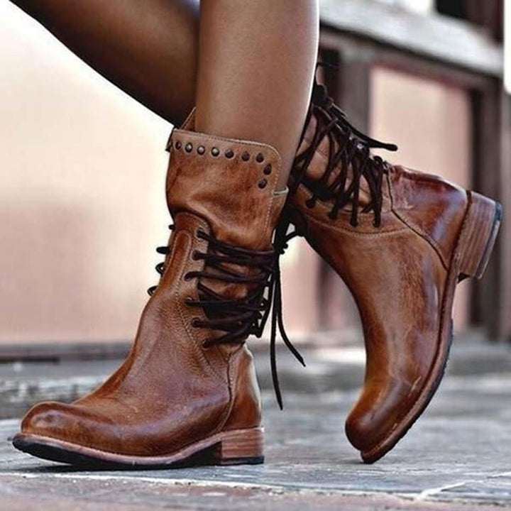 Solange | Fur Trimmed Ankle Boots for Women - front view
