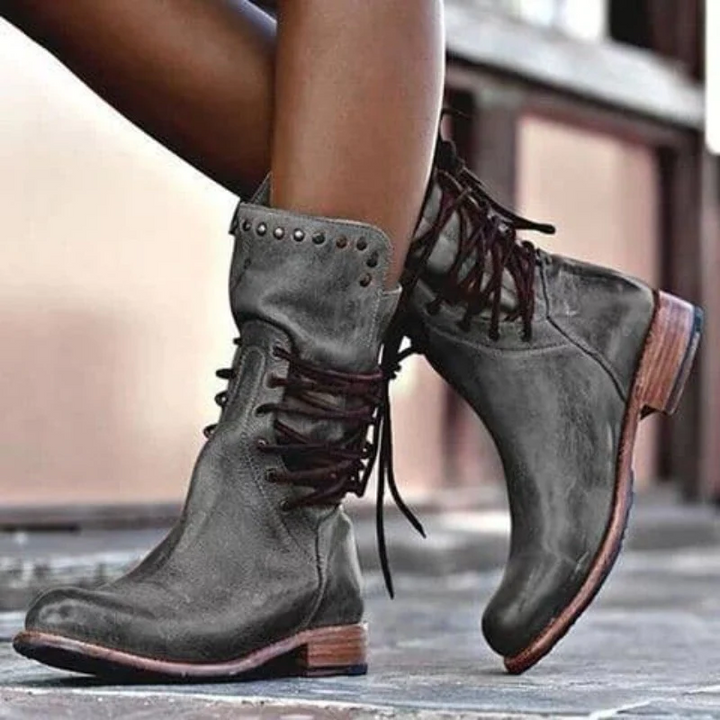 Solange | Fur Trimmed Ankle Boots for Women - side view