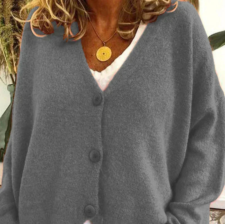 Mabel Elegant V Neck Knitted Cardigan Button Up for Women, view 4