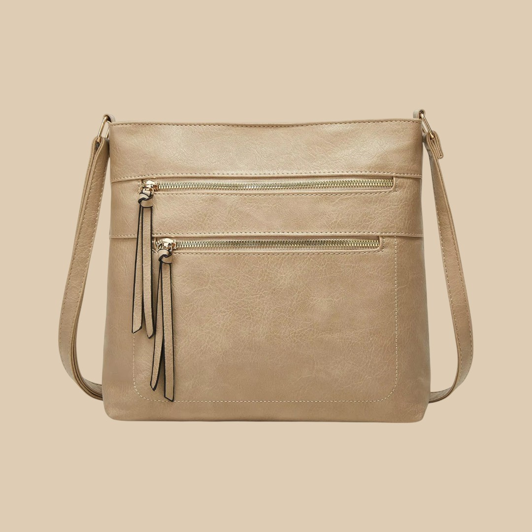 Reine | Twin Zip Crossbody Bag for Women - worn view
