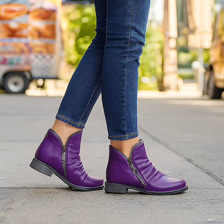 Amandine | Zip Ankle Boots for Women - front view