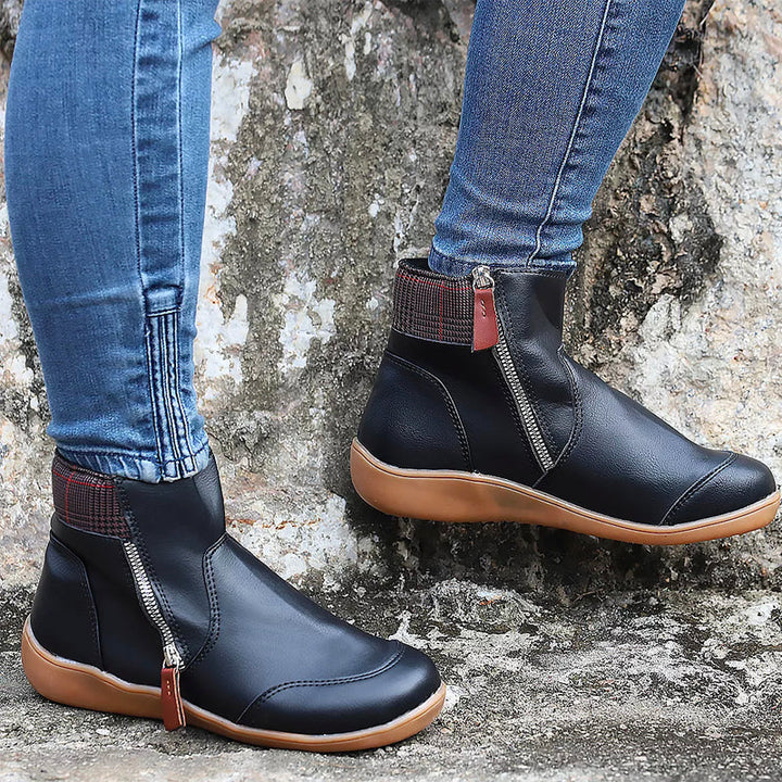 Sidonie | Waterproof Zip Ankle Boots for Women - worn view