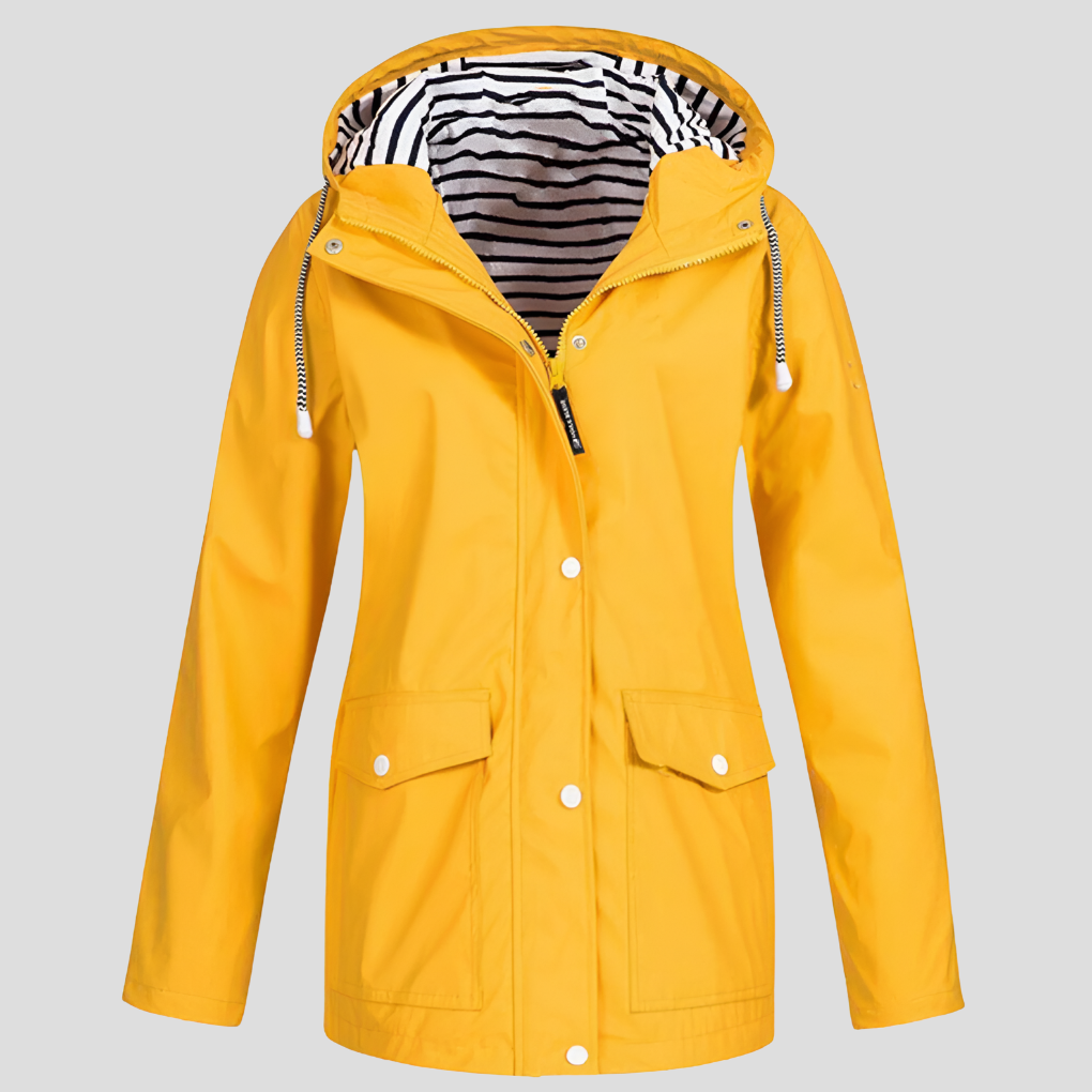 Insulated Waterproof Rain Jacket — women's rain jacket in yellow