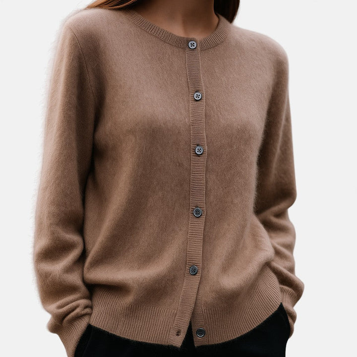 Ottilie Mink Cashmere Sweater Crew Neck for Women in Brown