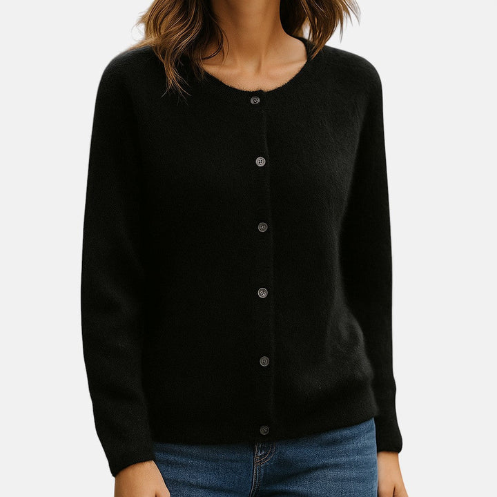 Ottilie Mink Cashmere Sweater Crew Neck for Women in Black