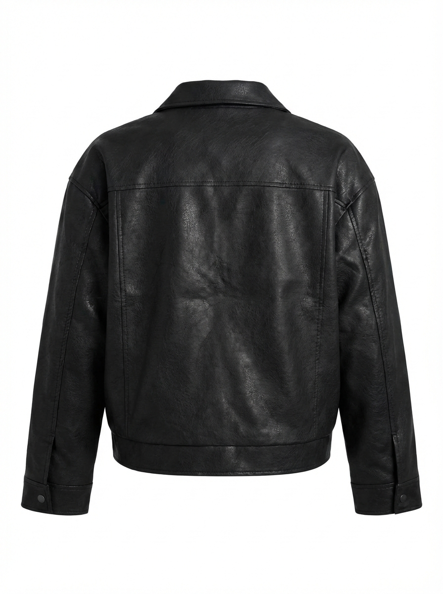 Relaxed Oversized Faux Leather Jacket for women - view 28