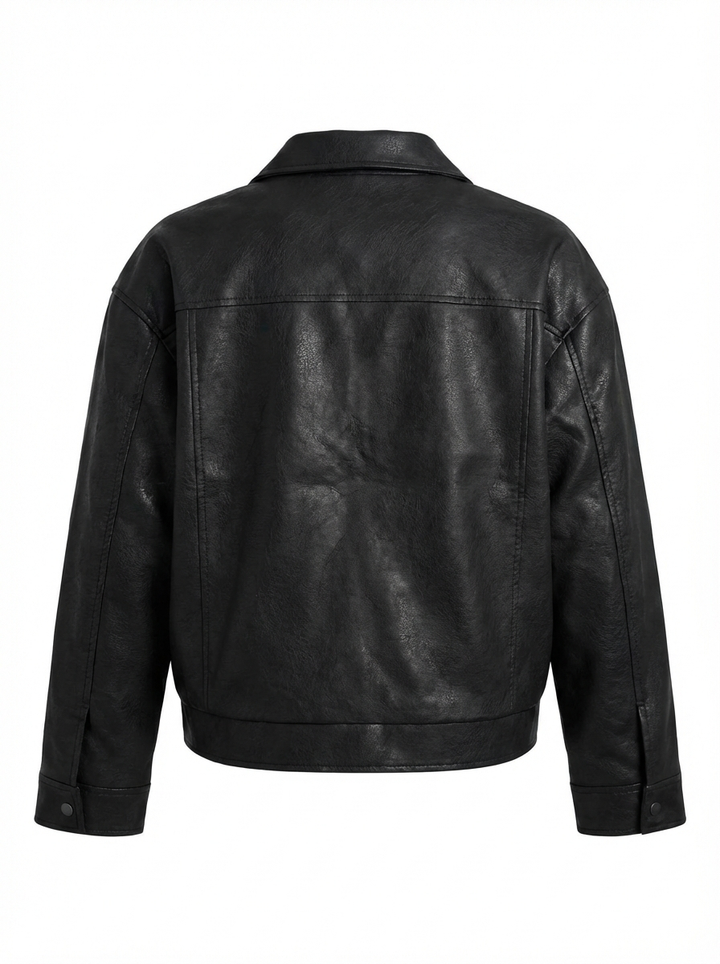 Relaxed Oversized Faux Leather Jacket for women - view 28