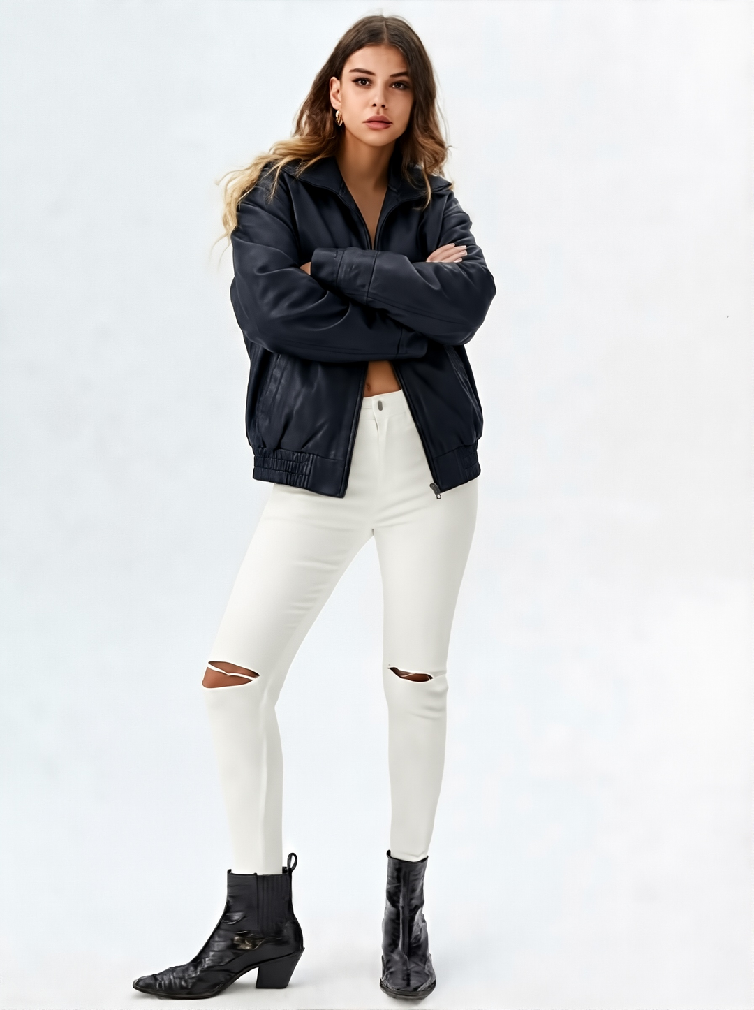 Relaxed Oversized Faux Leather Jacket for women - view 24
