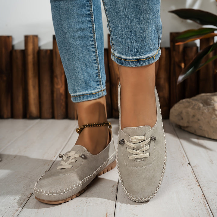 Classic Leather Loafers — women's loafers in gray