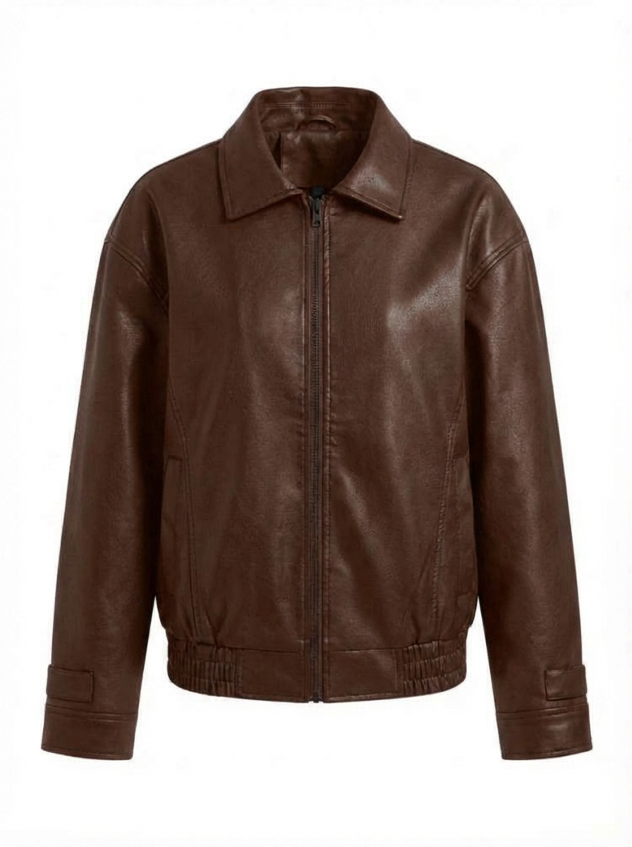 Relaxed Oversized Faux Leather Jacket for women - view 13