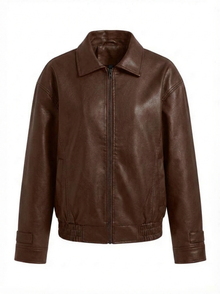 Relaxed Oversized Faux Leather Jacket for women - view 13