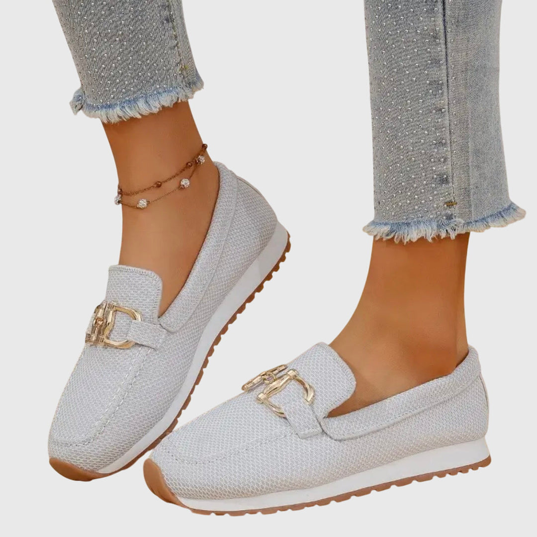 Soft Knit Slip On Loafers — women's loafers in blue