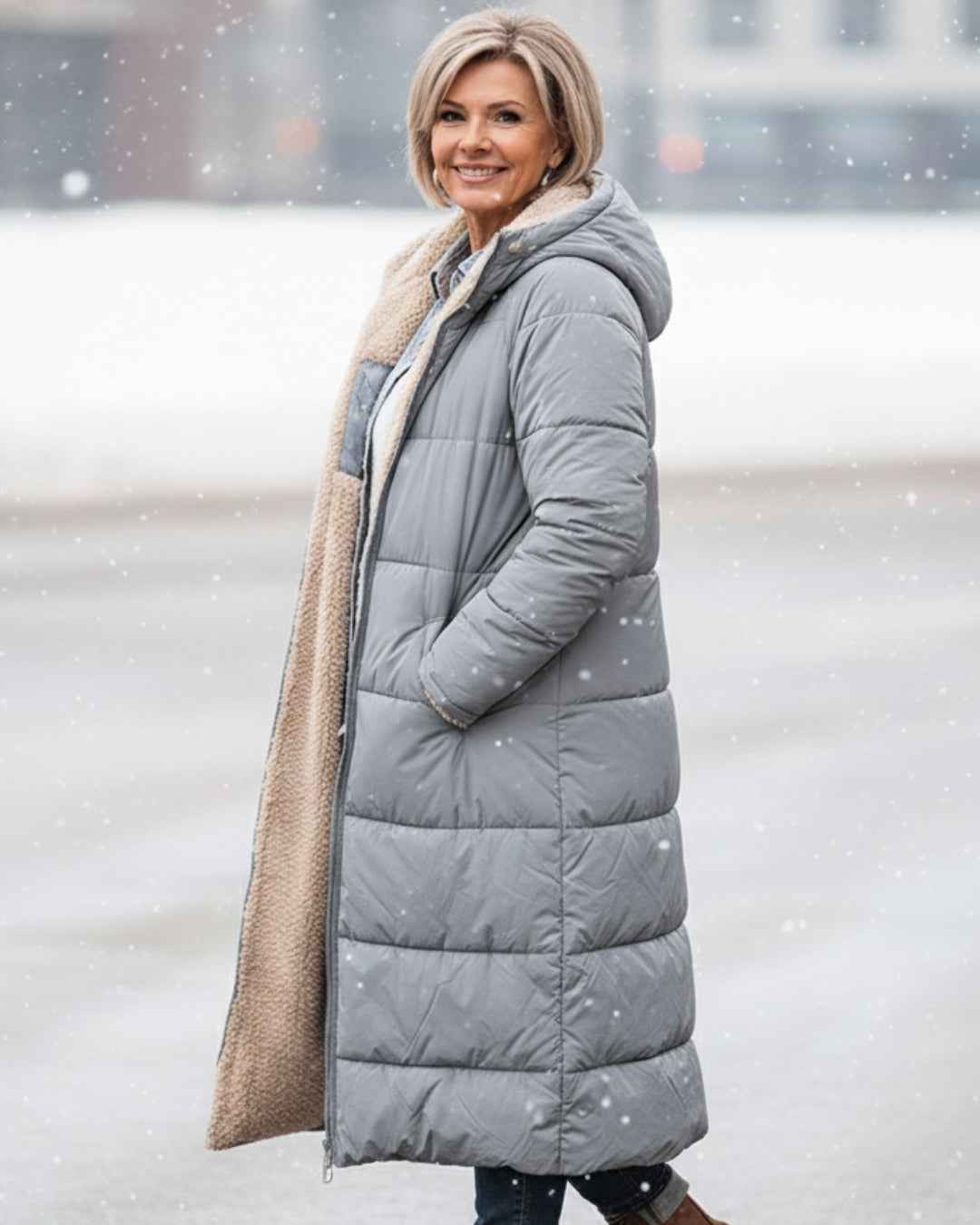 Sherpa Lined Puffer Winter Coat — coat for women in black
