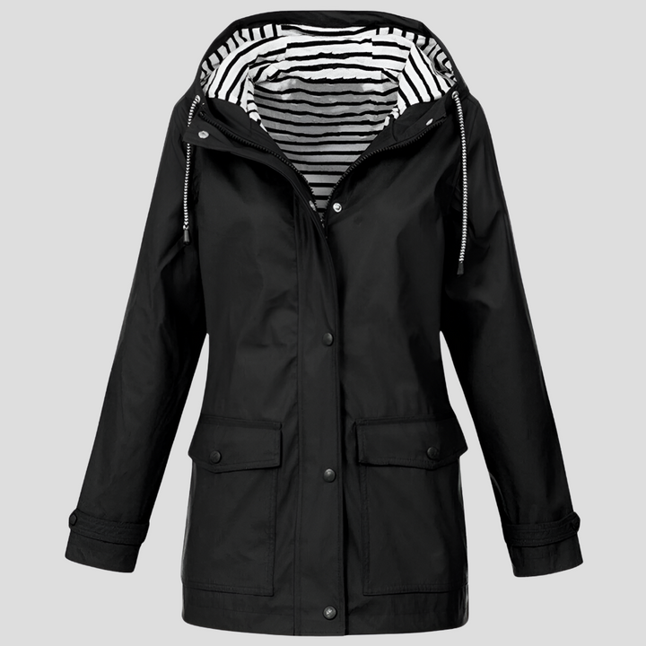 Insulated Waterproof Rain Jacket — women's rain jacket in black