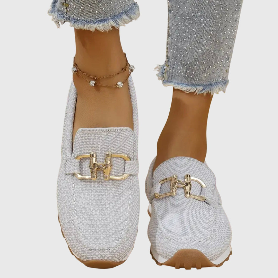 Soft Knit Slip On Loafers — women's loafers in blue