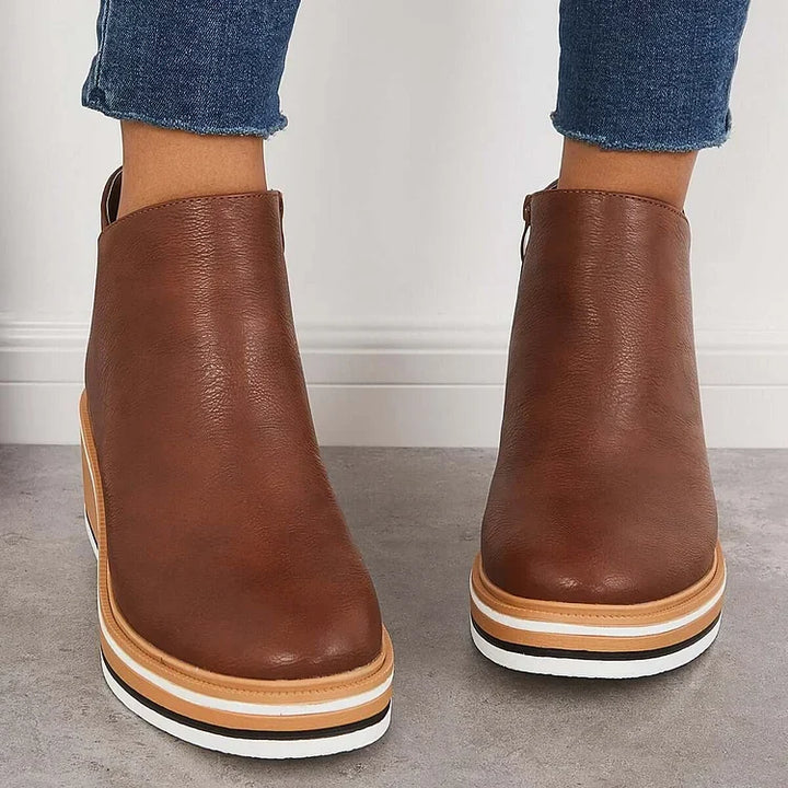 Thomasine | Platform Wedge Ankle Boots for Women - side view