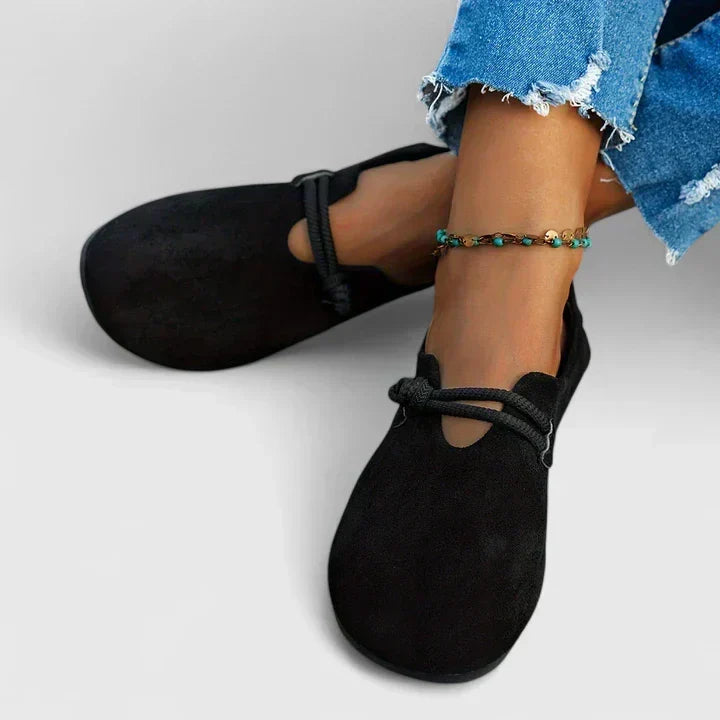 Soft Suede Ballet Flats — women's loafers in beige