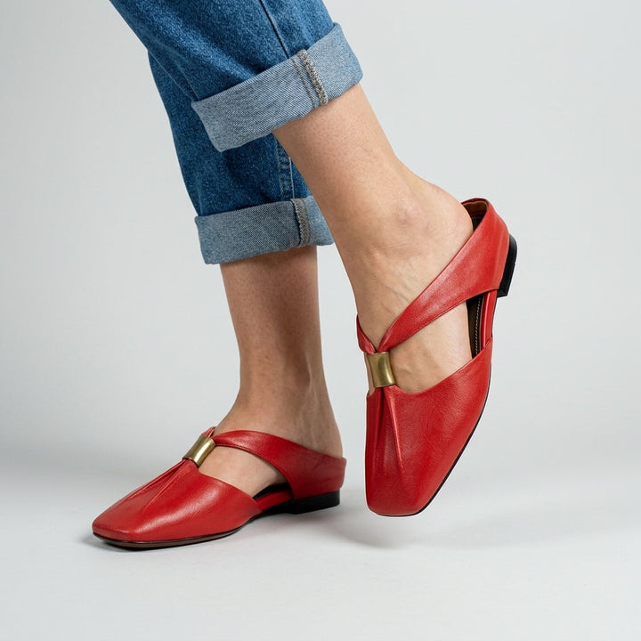 Block Heel Mules — women's mules in beige