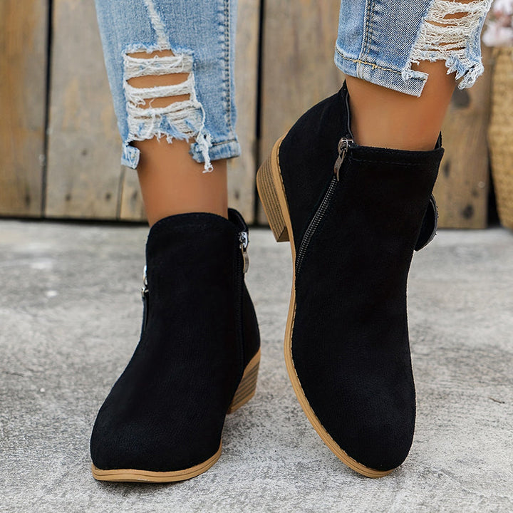 Ludivine | Suede Ankle Boots for Women - back view