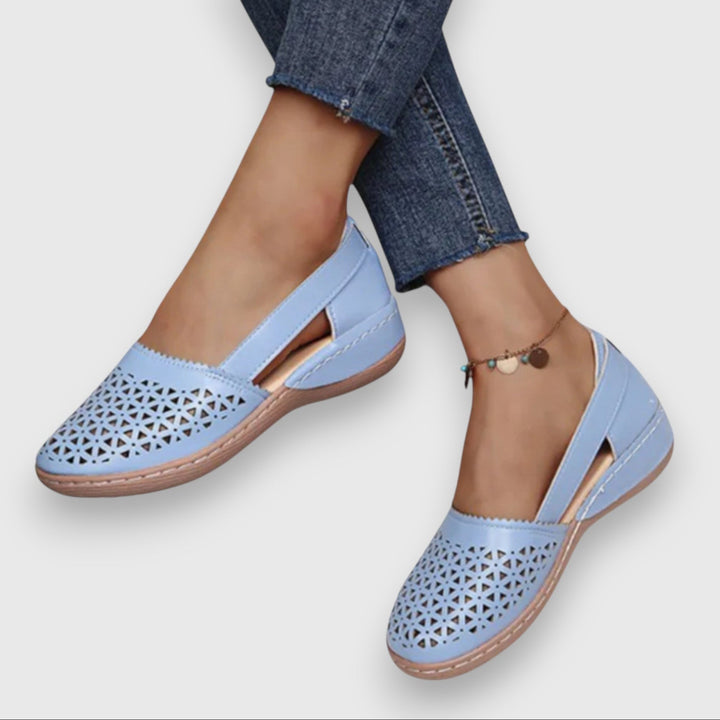 Cushioned Suede Loafers — women's loafers in blue