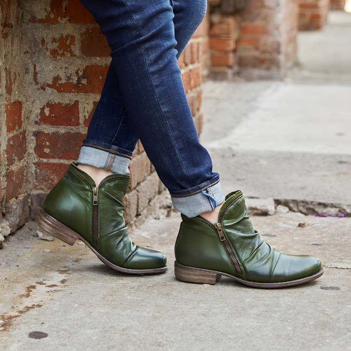 Amandine | Zip Ankle Boots for Women - angled view