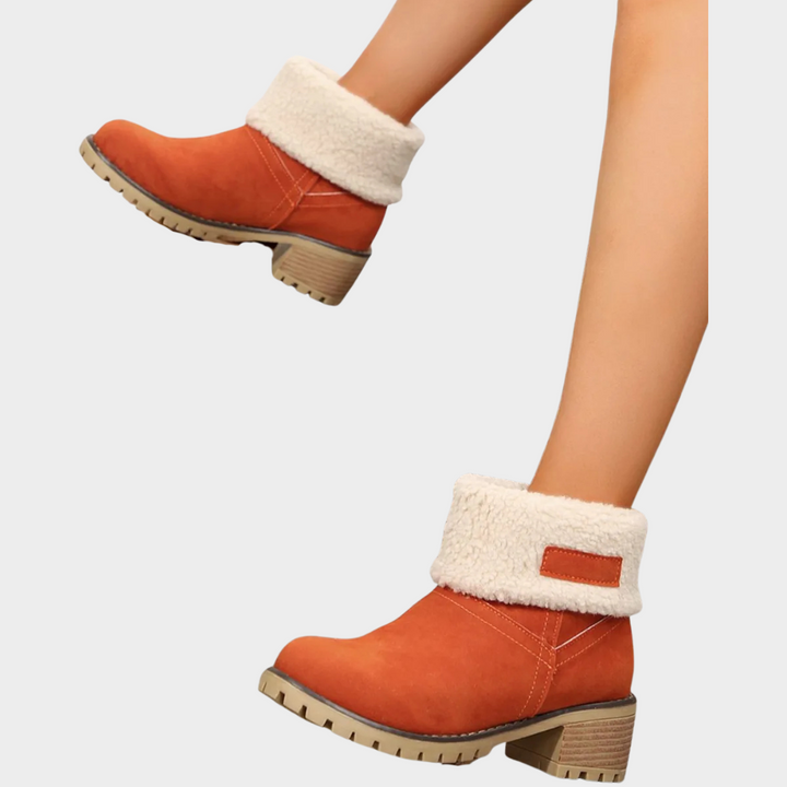 Block Heel Suede Winter Boots — winter boots for women in black