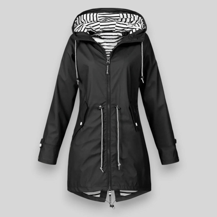 Packable Waterproof Rain Jacket — women's rain jacket in black