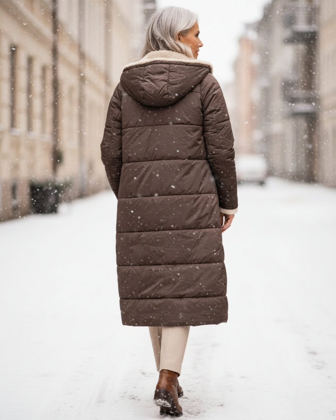 Sherpa Lined Puffer Winter Coat — coat for women in red