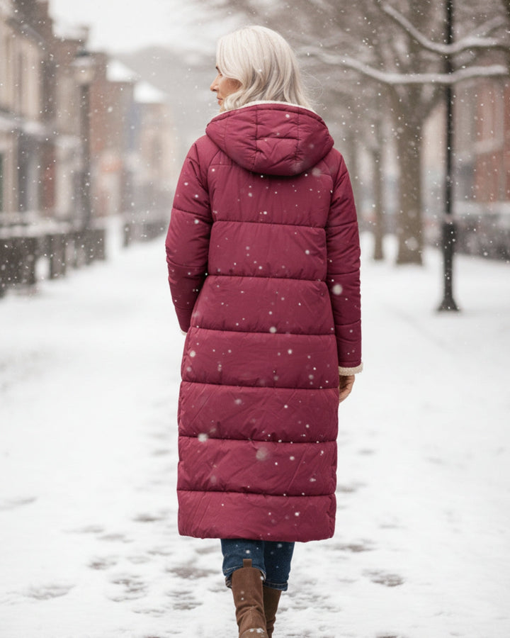 Sherpa Lined Puffer Winter Coat — coat for women in brown