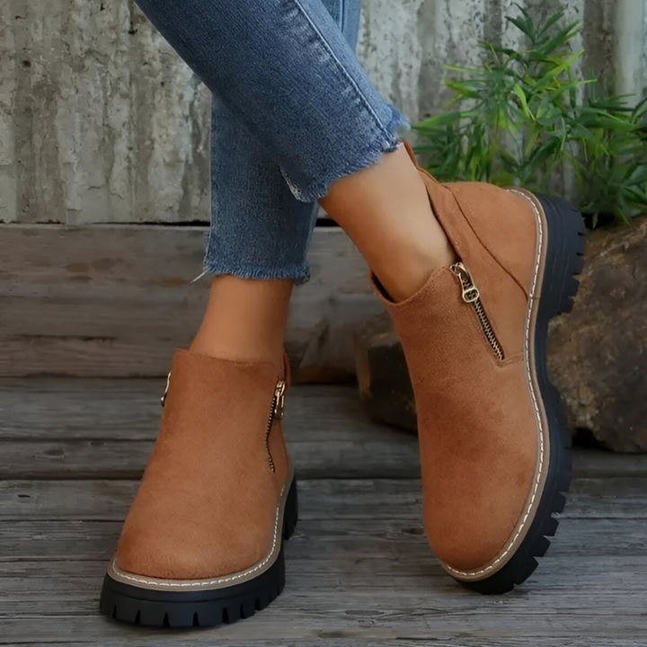 Ombeline | Chunky Sole Chelsea Boots for Women - angled view