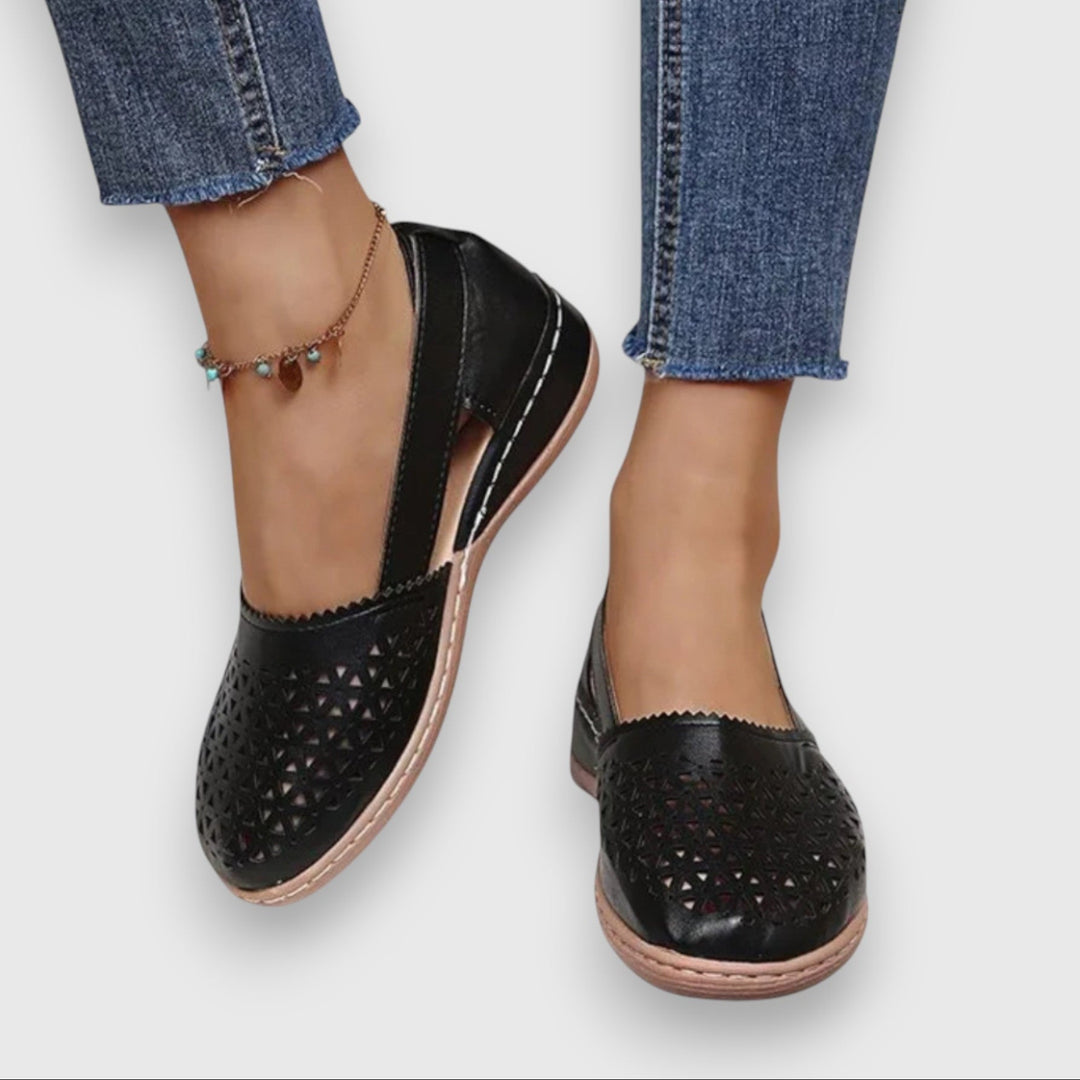 Cushioned Suede Loafers — women's loafers in black