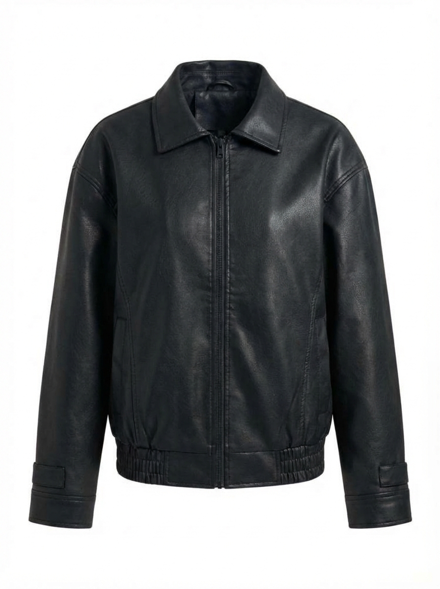 Relaxed Oversized Faux Leather Jacket for women - view 27