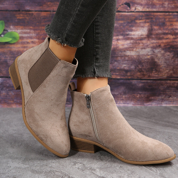 Flat Suede Ankle Boots — ankle boots for women in coffee brown