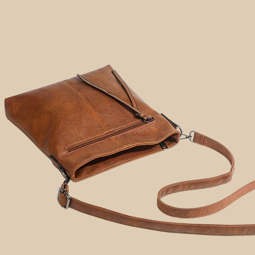 Josiane | Brown Crossbody Bag for Women - worn view