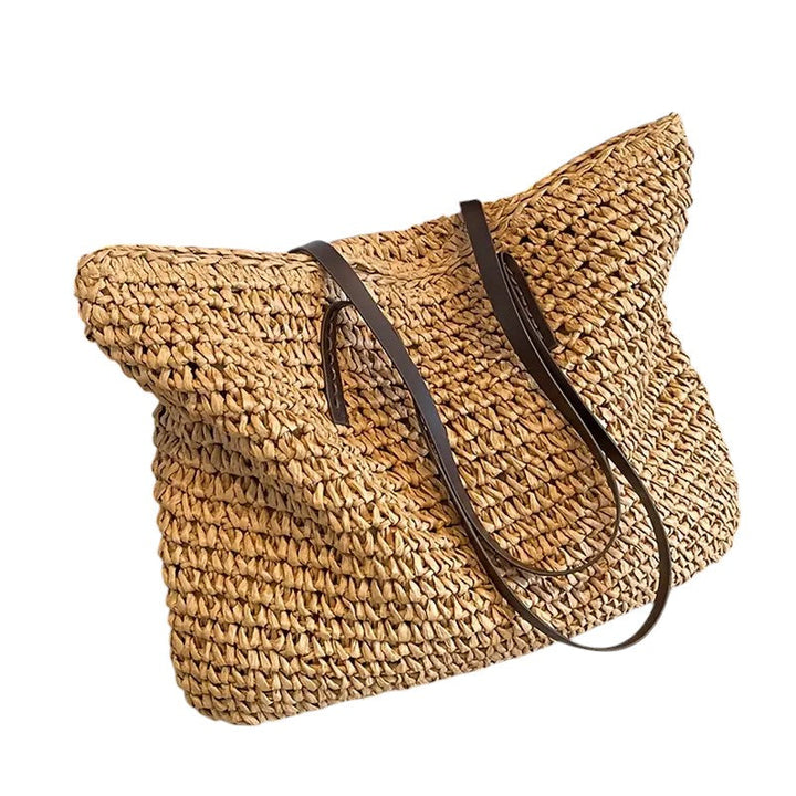 Leontine | Woven Straw Tote Bag for Women - side view