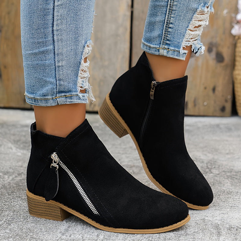 Ludivine | Suede Ankle Boots for Women - angled view