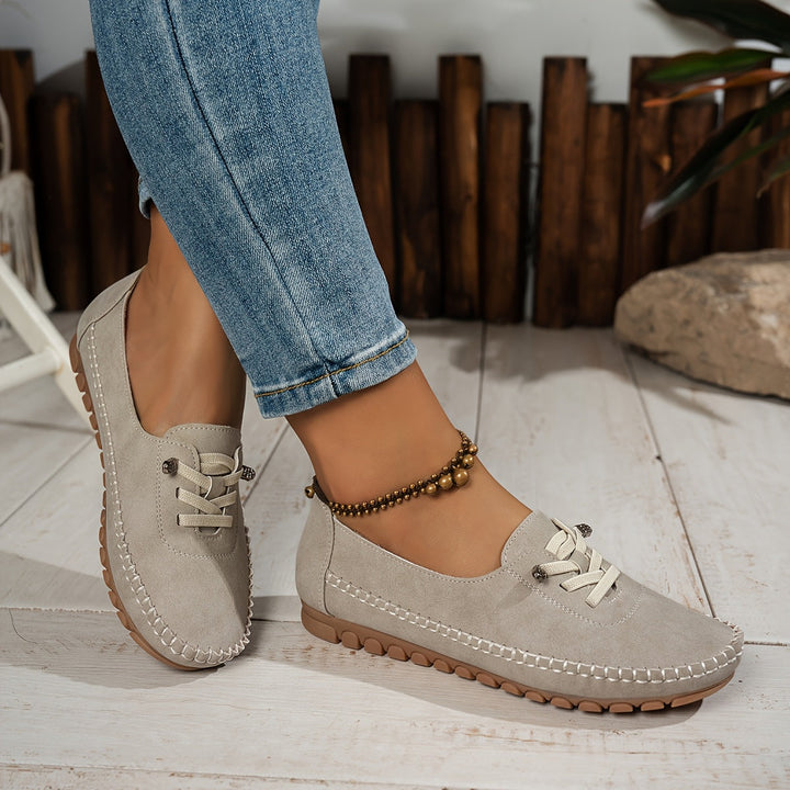 Classic Leather Loafers — women's loafers in gray