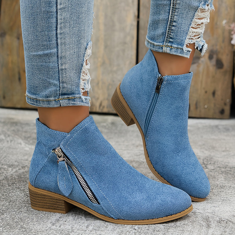 Ludivine | Suede Ankle Boots for Women - front view
