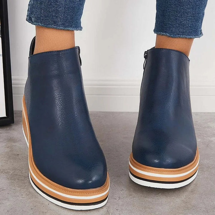 Thomasine | Platform Wedge Ankle Boots for Women - angled view