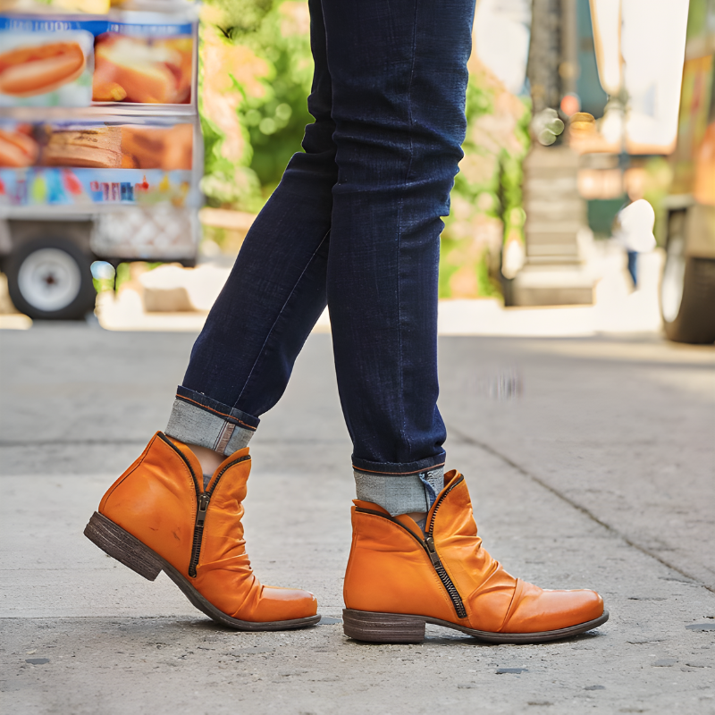 Amandine | Zip Ankle Boots for Women - detail view
