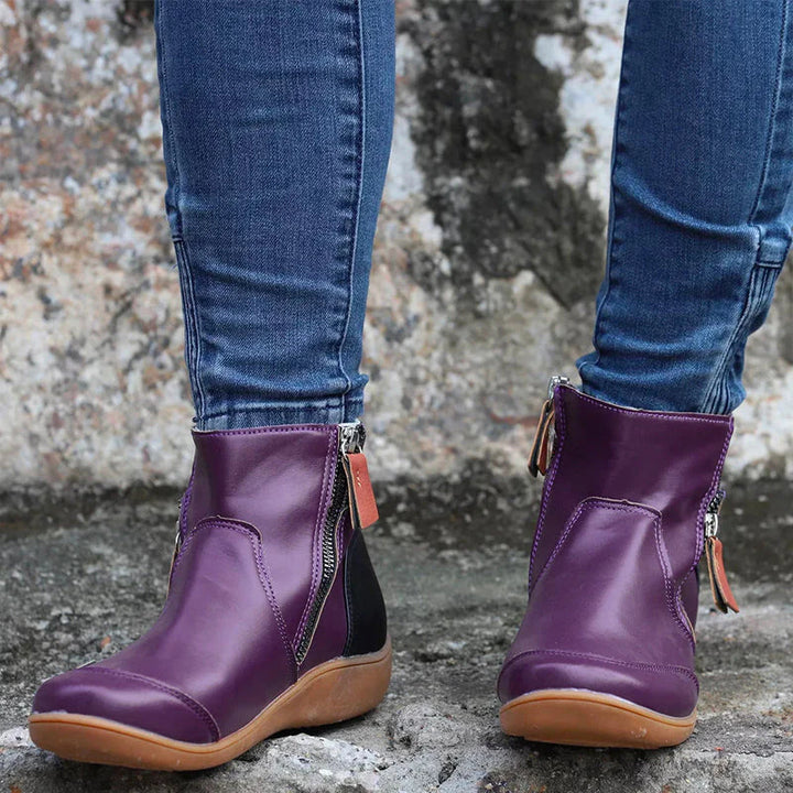 Sidonie | Waterproof Zip Ankle Boots for Women - styling detail
