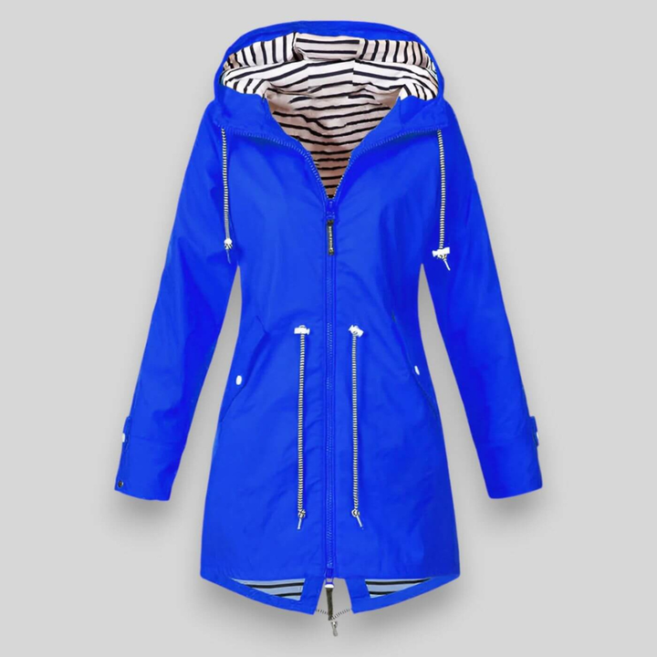 Packable Waterproof Rain Jacket — women's rain jacket in blue